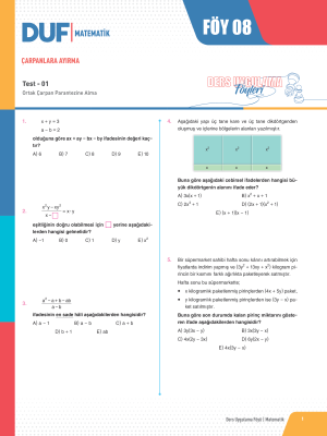 2025 - TYT MATEMATİK DUF - FÖY-8