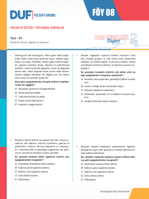 2025 - AYT FELSEFE GRUBU DUF - FÖY-8