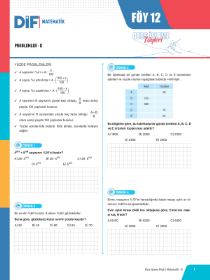 TYT MATEMATİK-B DİF - FÖY-12 - 2022