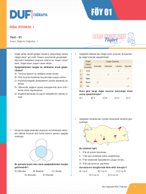 2025 - TYT COĞRAFYA DUF - FÖY-1