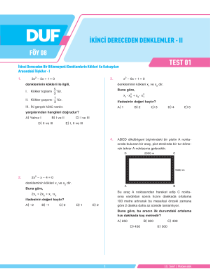 10. SINIF MATEMATİK DUF - FÖY-8 - 2022