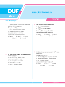 11. SINIF KİMYA DUF - FÖY-8 - 2022