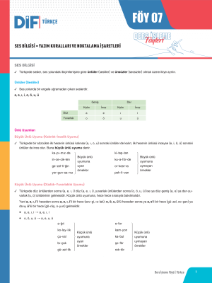 TYT TÜRKÇE DİF - FÖY-7 - 2023