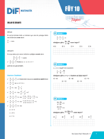 TYT MATEMATİK-B DİF - FÖY-10 - 2022