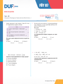 AYT KİMYA DUF - FÖY-7 - 2022