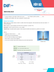 9. SINIF FİZİK DİF - FÖY-2 - 2022