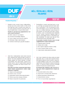 11. Sınıf - Felsefe - DUF 1