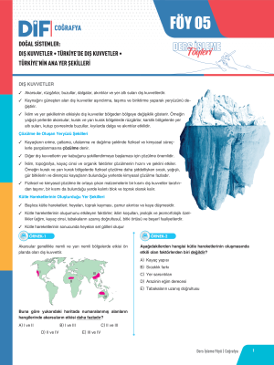 TYT COĞRAFYA DİF - FÖY-5 - 2023