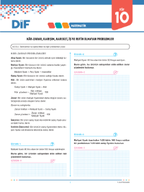 9. Sınıf Matematik - DİF - FÖY 10