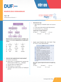AYT KİMYA DUF - FÖY-9 - 2022