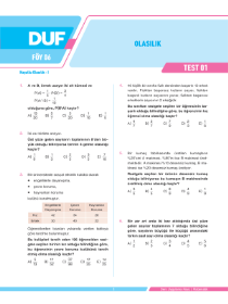 AYT Matematik DUF - FÖY 6