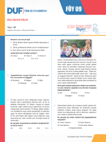 AYT TÜRK DİLİ VE EDEBİYATI DUF - FÖY-9 - 2022