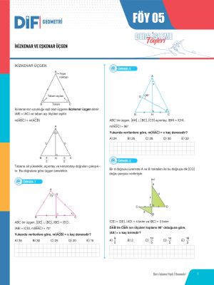 TYT-AYT GEOMETRİ DİF - FÖY-5 - 2023