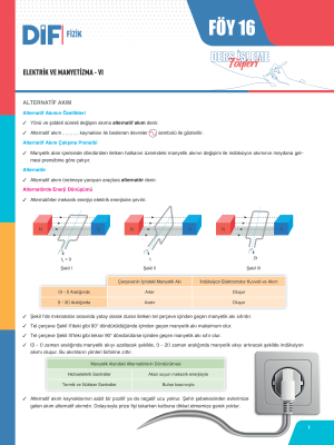 2025 - 11. SINIF FİZİK DİF - FÖY-16