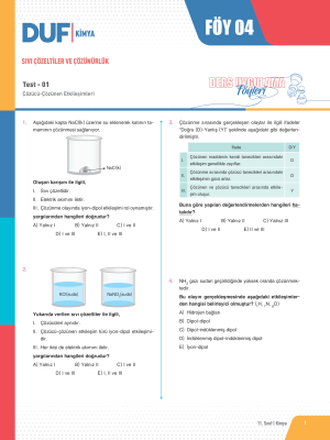 2025 - 11. SINIF KİMYA DUF - FÖY-4