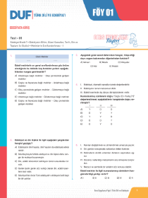 AYT TÜRK DİLİ VE EDEBİYATI DUF - FÖY-1 - 2022