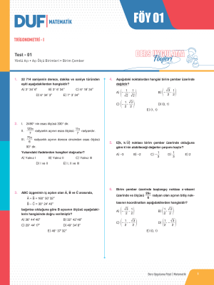 2025 - AYT MATEMATİK DUF-1