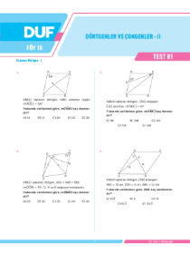 10.Sınıf Matematik - DUF - FÖY 10
