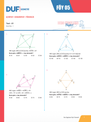 TYT-AYT GEOMETRİ DUF - FÖY-5 - 2023