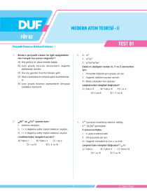 11. SINIF KİMYA DUF - FÖY-2 - 2022