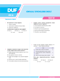 11. SINIF KİMYA DUF - FÖY-5 - 2022