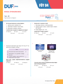 AYT KİMYA DUF - FÖY-4 - 2022