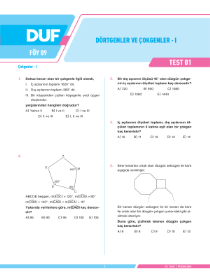 10. SINIF MATEMATİK DUF - FÖY-9 - 2022