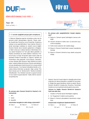 10. SINIF TARİH DUF - FÖY-7 - 2023