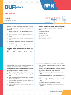 2025 - TYT COĞRAFYA DUF - FÖY-10