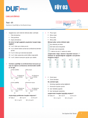 2025 - TYT-AYT BİYOLOJİ DUF-3