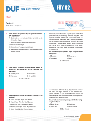 2024 - 10. SINIF TÜRK DİLİ VE EDEBİYATI DUF - FÖY-2