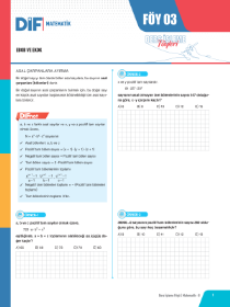 TYT MATEMATİK-B DİF - FÖY-3 - 2022