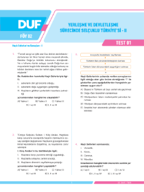 10. SINIF TARİH DUF - FÖY-2 - 2022