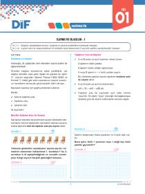 10. Sınıf Matematik - DİF - FÖY 1