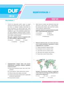 11.Sınıf Coğrafya - DUF - FÖY 2
