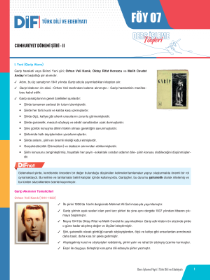 AYT TÜRK DİLİ VE EDEBİYATI DİF - FÖY-7 - 2022