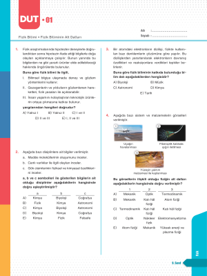 2026 - 9. SINIF FİZİK DUT