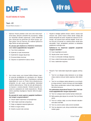 2024 - 10. SINIF FELSEFE DUF - FÖY-6