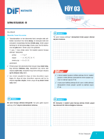 10. SINIF MATEMATİK DİF - FÖY-3 - 2022 