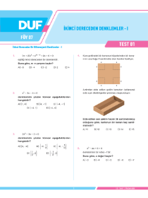 10. SINIF MATEMATİK DUF - FÖY-7 - 2022