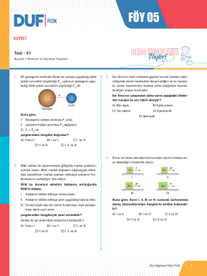 TYT FİZİK DUF - FÖY-5 - 2023