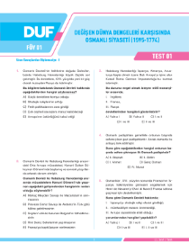 11. SINIF TARİH DUF - FÖY-1 - 2022
