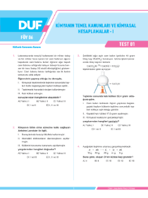 TYT KİMYA (DUF) - F2 - FÖY-6