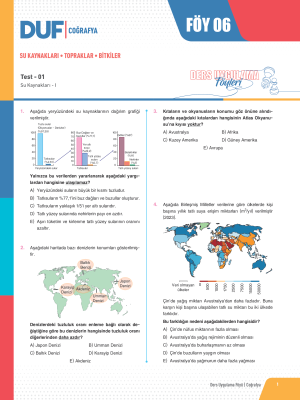 2025 - TYT COĞRAFYA DUF - FÖY-6
