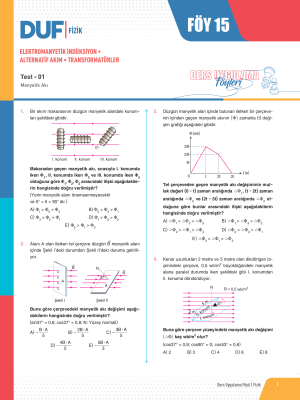 2025 - AYT FİZİK DUF-15