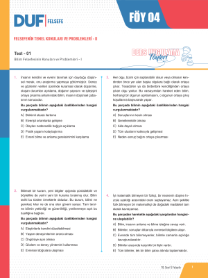 2024 - 10. SINIF FELSEFE DUF - FÖY-4