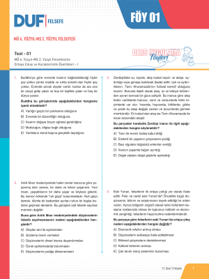 2024 - 11. SINIF FELSEFE DUF - FÖY-1