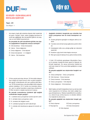 2025 - TYT TÜRKÇE DUF - FÖY-7