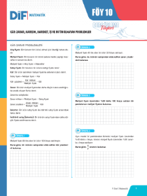9. SINIF MATEMATİK DİF - FÖY-10 - 2022