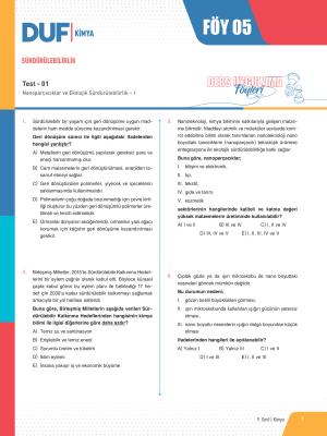 2024 - 9. SINIF KİMYA DUF - FÖY-5